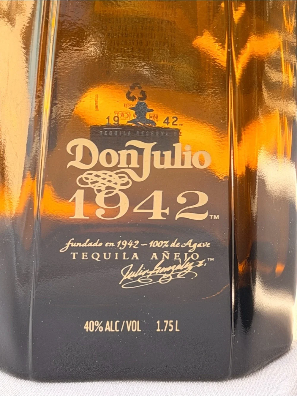 Don Julio 1942 Amber Tequila Bottle (Pair) Empty Bottles Only 1.75 L